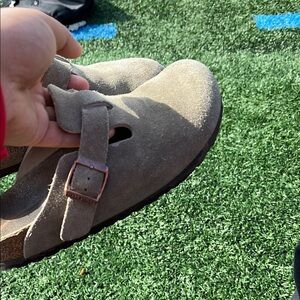 Kids Tan Suede Sandals